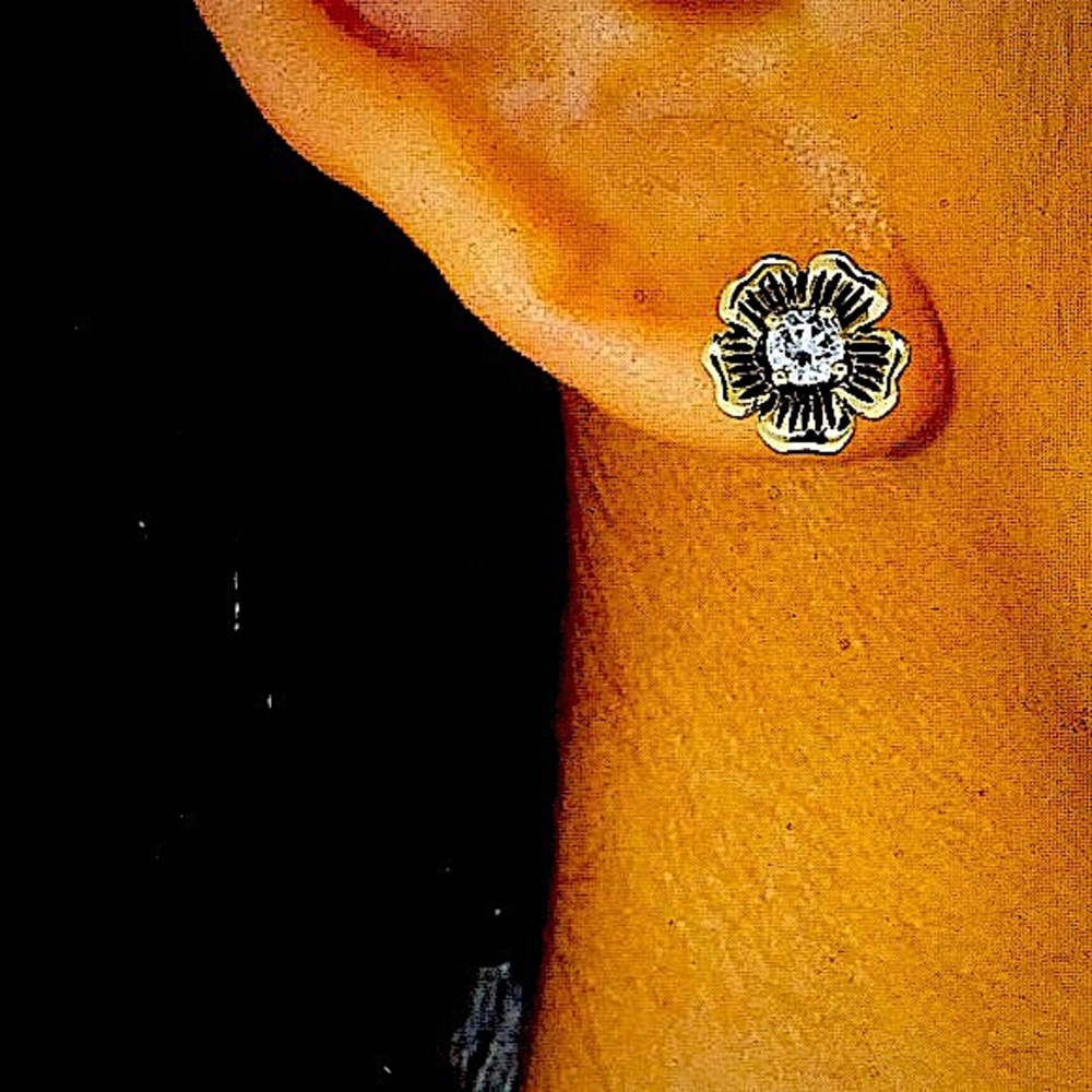 COACH - MINI TEA ROSE 2 IN 1 STUD EARRINGS (NWT) - Picture 10 of 12